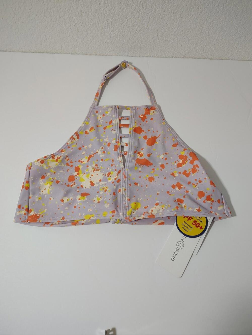 Treasure & Bond, Girls Halter UPF 50+ Swim Top, Multicolor, Size 10, NWT